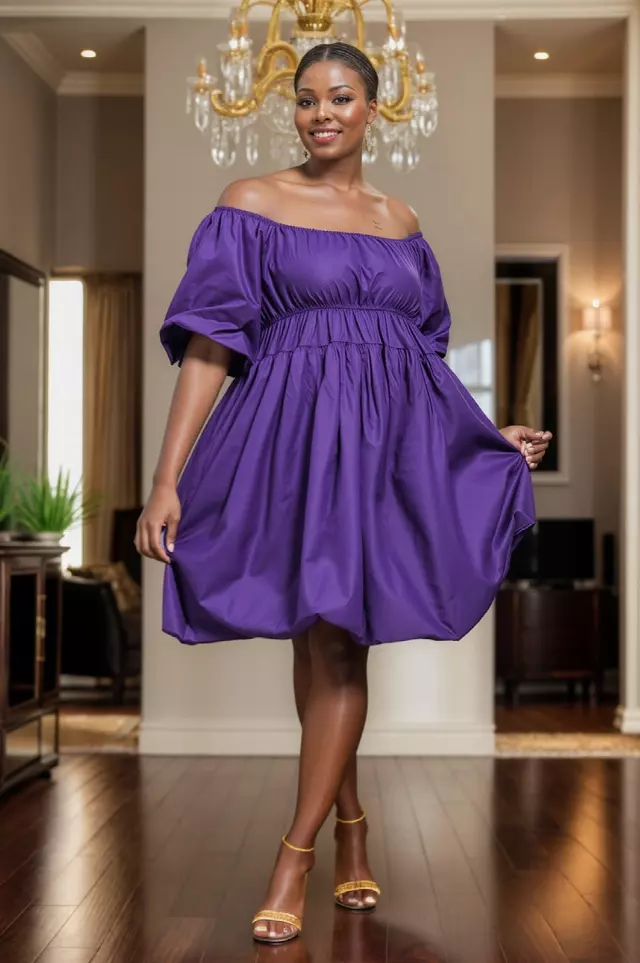 24028 -Cold-Shoulder Midi Dress - $20.00 Each (3 pcs per pack) — Free Size / Purple