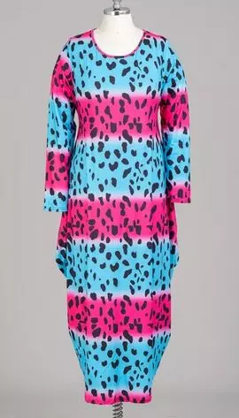 CHH-21081 Multi Colored Animal Print Long Sleeve Maxi Dress - One Size (6-PCS PRE-PACK) ($22.00 Each)