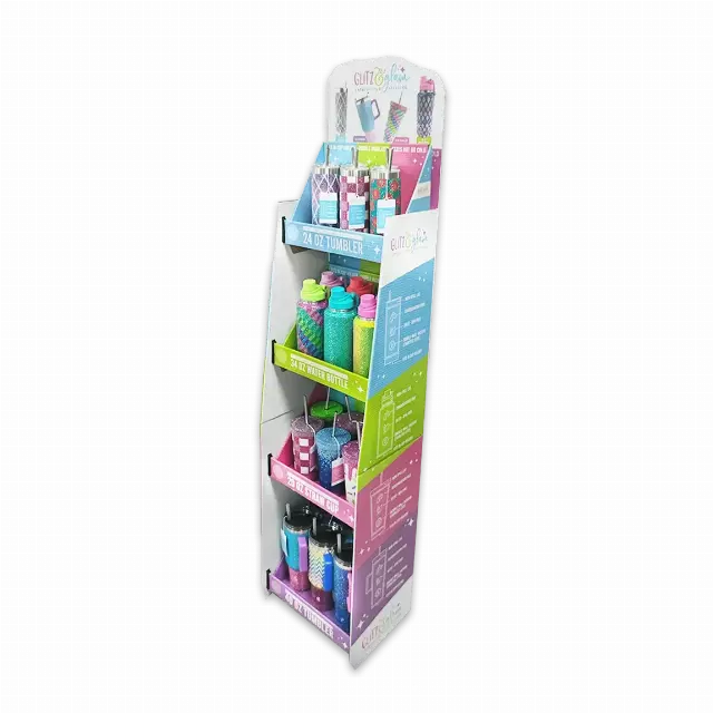 Rhinestone Cup Assortment Floor Display - 24 Pieces Per Retail Ready Display Kit 88544