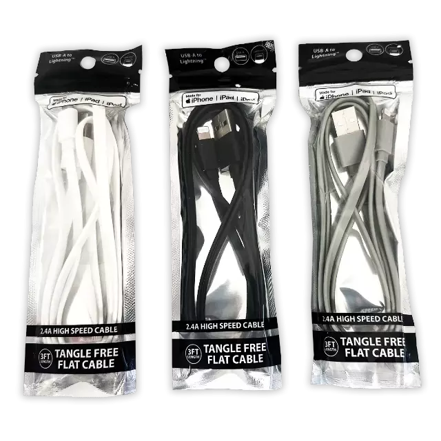 Charging Cable USB to Lightning 3FT 2.4 Amp - 20 Pieces Per Pack 24460