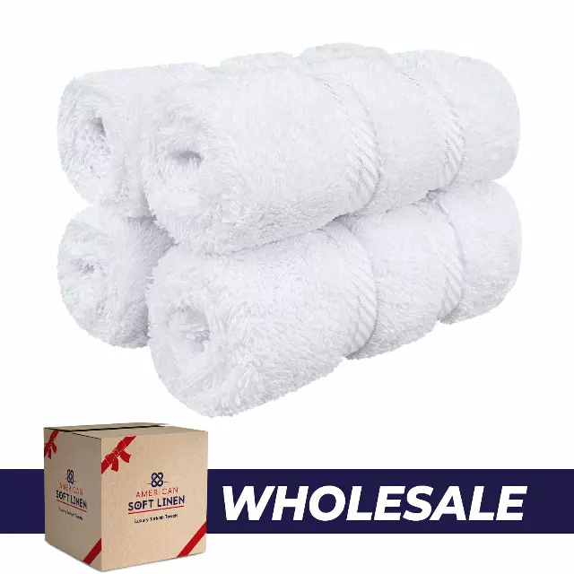 4 Piece 100% Cotton Luxury Washcloth Turkish Towel Set - 60 Set Case Pack