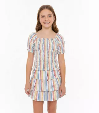 GIRLS PINK Knit Top with Woven Skirt Set - 2495367