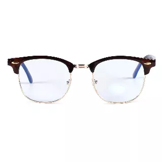 Browline Blue Light Blocking Glasses with Thin Temples and Corner Accents P1947-BLB