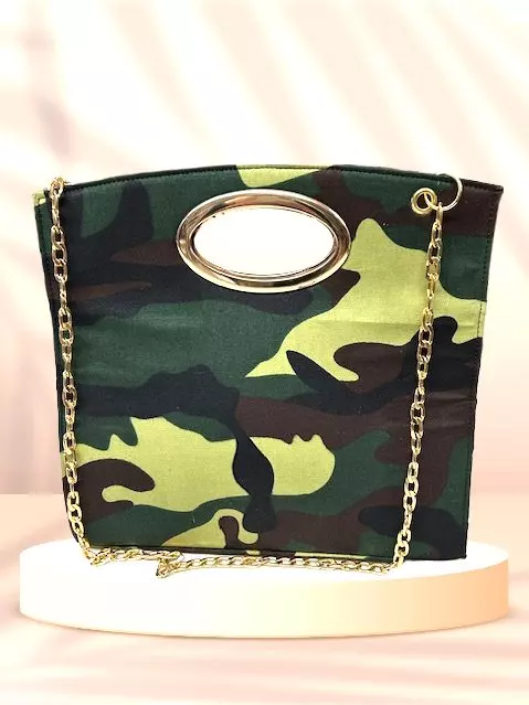 1006 - Clutch Purse With Zipper and Crossbody Gold Chain (3/pk) - Free Size - $20.00 Each - NEW PRINTS ADDED! — Free Size / 340A