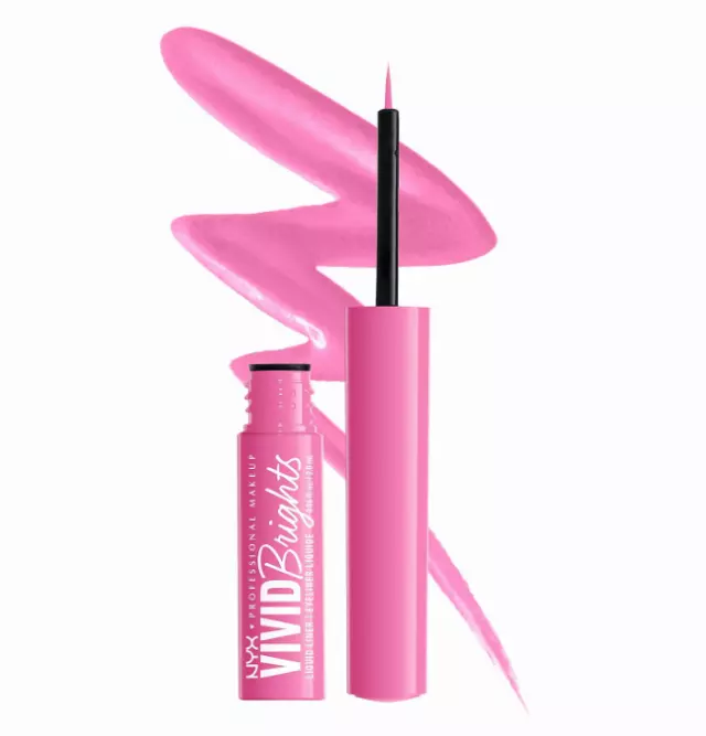 NYX PROFESSIONAL MAKEUP Vivid Brights Liquid Liner, Smear-Resistant Eyeliner with Precise Tip – Don’t Pink Twice