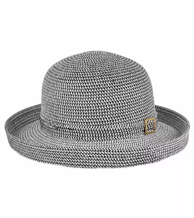 Magid Buckle Straw Kettle Hat — BLACK/WHITE