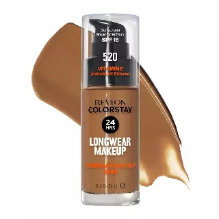 Revlon Colorstay Longwear Makeup Combo/Oily, 520 Cocoa, 1 fl oz | Longwear foundation for combination & oily skin with SPF 15. Medium-full coverage, matte finish. Up to 24hr wear.
