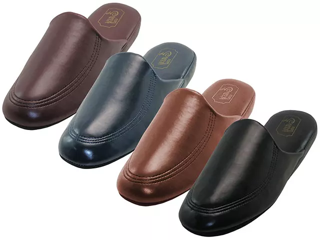 S319-M - Wholesale Men's "Easy Usa" Soft Vinyl Upper Close toe Open Back Comfortable House Slippers