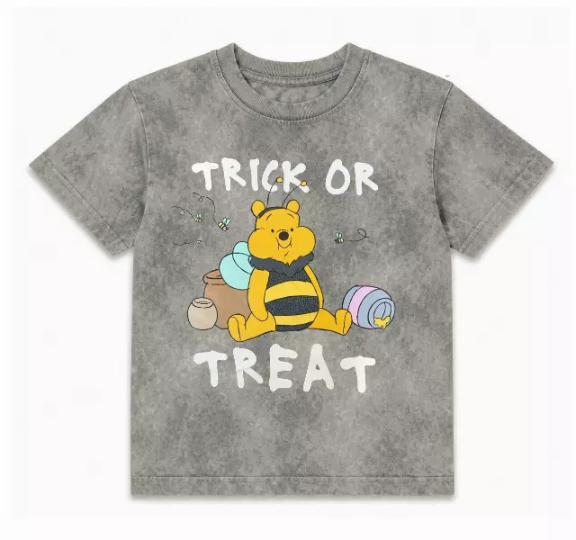 JUNIORS DISNEY WINNIE THE POOH T-SHIRT GREY WASH