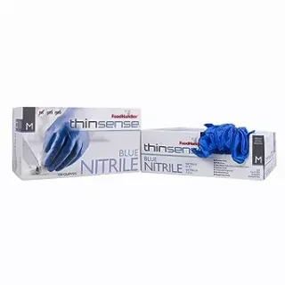 FOOD HANDLER Thinsense Blue Nitrile Gloves Medium MPN: 103-TS14-BLU Model: P4500 Quantity: 250/ Box