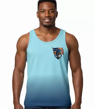 Men Performance Muscle Tank Top Fish Graphic-7511209