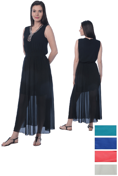 #575-3618 Chiffon Dress – S-XL – $7.00 each (12 Pieces)
