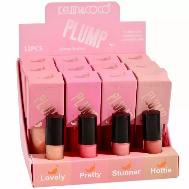Kevin & Coco Plump Glossy Lip Gloss - Wholesale Display 12 Units (KC246076)