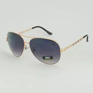 Chain-Link Temple Aviators with Colored Accent Tips and Gradient Lens SS8097