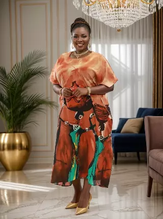 PNA-1357 - Colorful African Printed Dress - One Size (6-PCS PRE-PACK-$7 Each) — One Size (4-24) / Print-1357A
