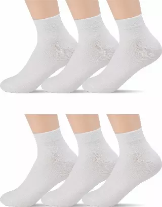 White Polyester Socks (Dozen) — Assorted / Sock Size 9-11