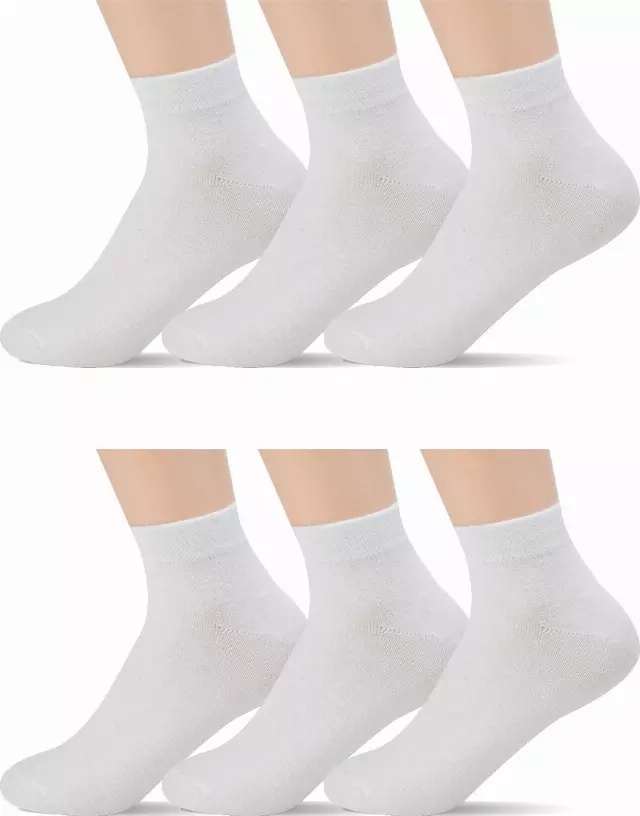 White Polyester Socks (Dozen) — Assorted / Sock Size 10-13
