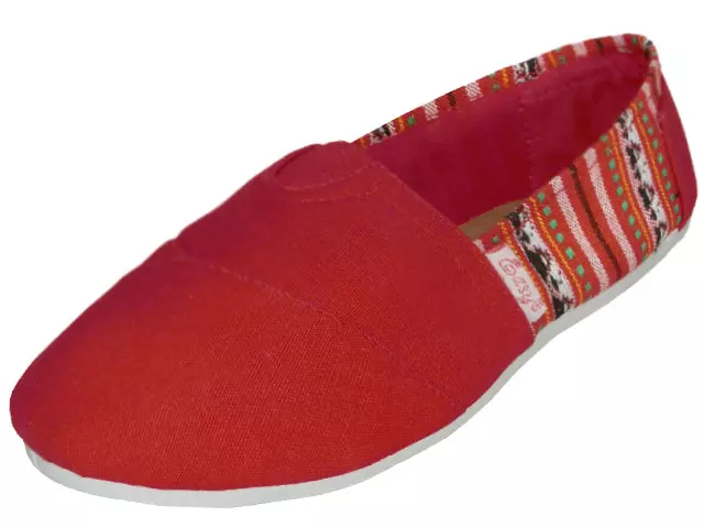 S308L - Women's "Easy USA" Slip-on Casual Canvas Shoes — Red (S308L-R) / 5-10 Assorted