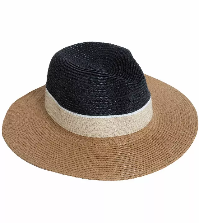 Magid Straw Panama Colorblock Crown Hat — TOAST
