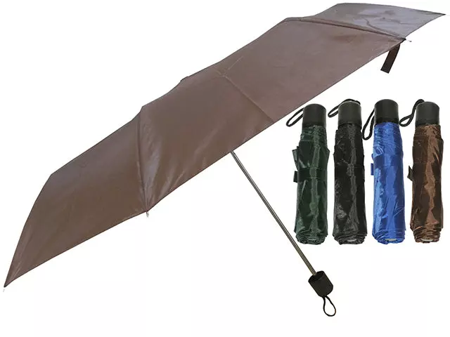 M833 - Women's Super Mini Tri-Fold Umbrellas — Assorted - Black, Brown, Royal & Dark Green (M833-A)