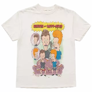 BEAVIS & BUTTHEAD CHARACTERS T-SHIRT CREAM U7AS2047