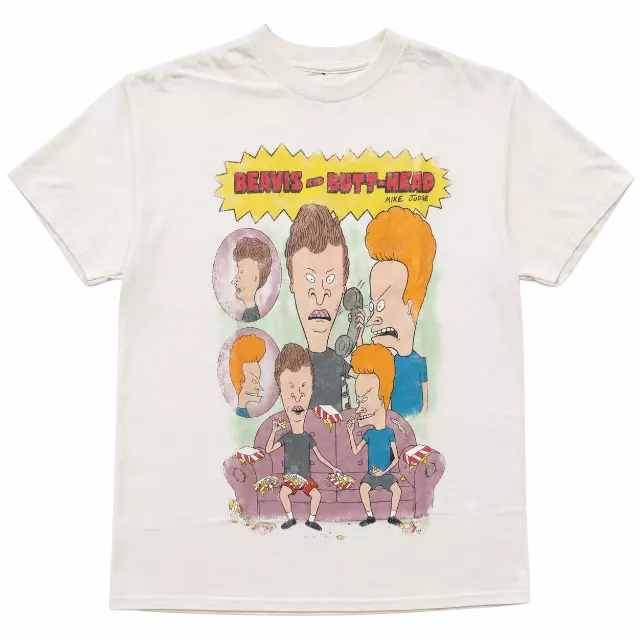 BEAVIS & BUTTHEAD CHARACTERS T-SHIRT CREAM U7AS2047
