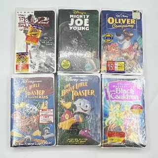 Disney 6 VHS Tape Lot Sealed 102 Dalmatians Brave Little Toaster Oliver Company