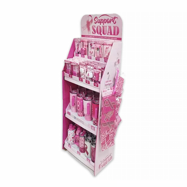 Breast Cancer Awareness Pink Support Squad Assortment Floor Display - 89 Pieces Per Retail Ready Display Kit 88560