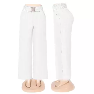Chicaluv - Women’s Straight Fit Palazzo Pants – Relaxed Trousers - XV0652