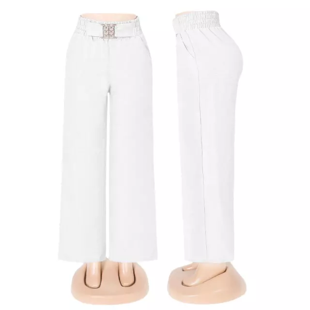 Chicaluv - Women’s Straight Fit Palazzo Pants – Relaxed Trousers - XV0652