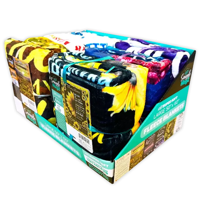 Family Printed Blanket - 6 Pieces Per Retail Ready Display 24430