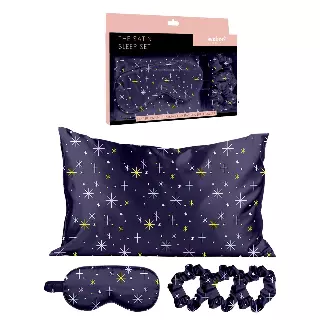Satin Self Care Sleep Set — Midnight