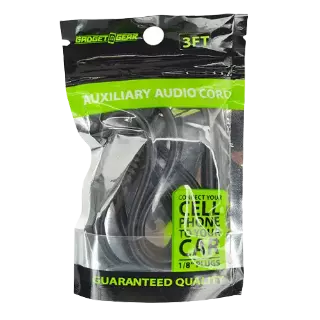 Auxiliary Cable with 1/8" Input 3FT - 6 Pieces Per Pack 20510