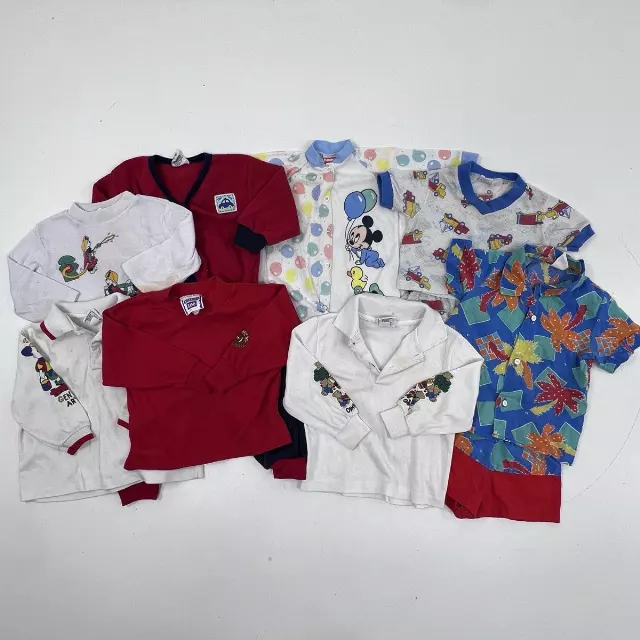 Vintage 90s Kids Clothing Lot Disney Lee Mickey Mouse Graphics Sz 24M 2Y