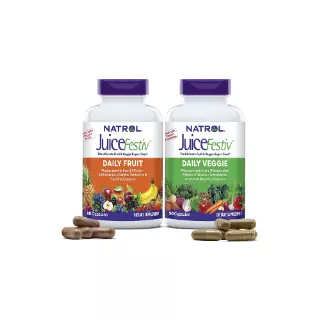 Natrol JuiceFestiv Daily Fruit & Veggie Supplement - 90 Capsules (Pack of 2)