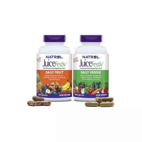 Natrol JuiceFestiv Daily Fruit & Veggie Supplement - 90 Capsules (Pack of 2)