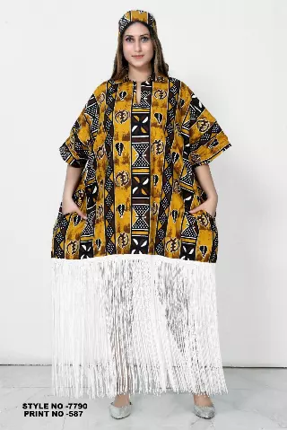 7790 - African Print Fringe Print Top (3-PCS PRE-PACK) - ON SALE!! $12 Each — One Size (4-18) / Print-587 / 3-Pcs Per Pack