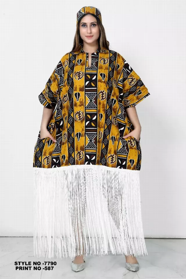 7790 - African Print Fringe Print Top (3-PCS PRE-PACK) - ON SALE!! $12 Each — One Size (4-18) / Print-587 / 3-Pcs Per Pack