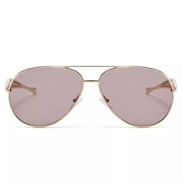 Women's Classic Teardrop Aviator Sunglasses with Tapered Gold Temple Side Details SK11145