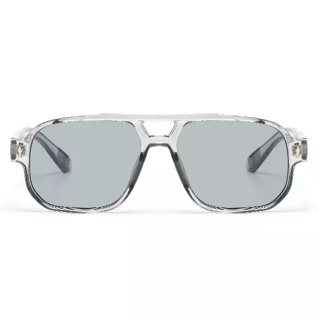 Oversized Flat-Top Retro Aviator Sunglasses P11123