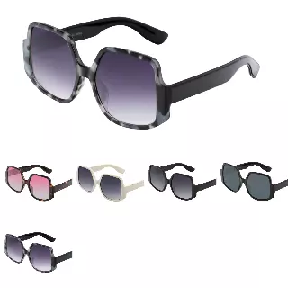 Women's Oversized Chic Hex-Oval Sunglasses with Gradient Lens SK10637