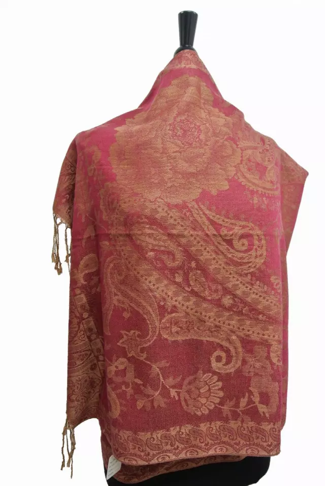 IN107 Pattern Pashmina — Red