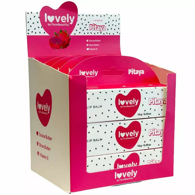 Face Beautiful Lovely Lip Balm Pitaya - Wholesale Display 12 Units (FB-017)