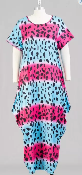 22003 ON SALE!! Multi Colored Animal Print Maxi Dress - One Size (3-PCS PRE-PACK) ($12.00 Each)