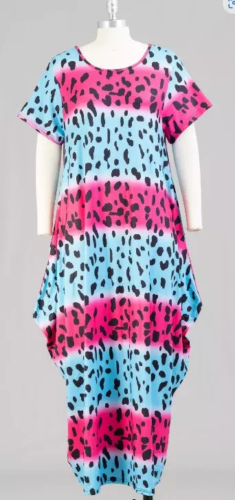 22003 ON SALE!! Multi Colored Animal Print Maxi Dress - One Size (3-PCS PRE-PACK) ($12.00 Each)