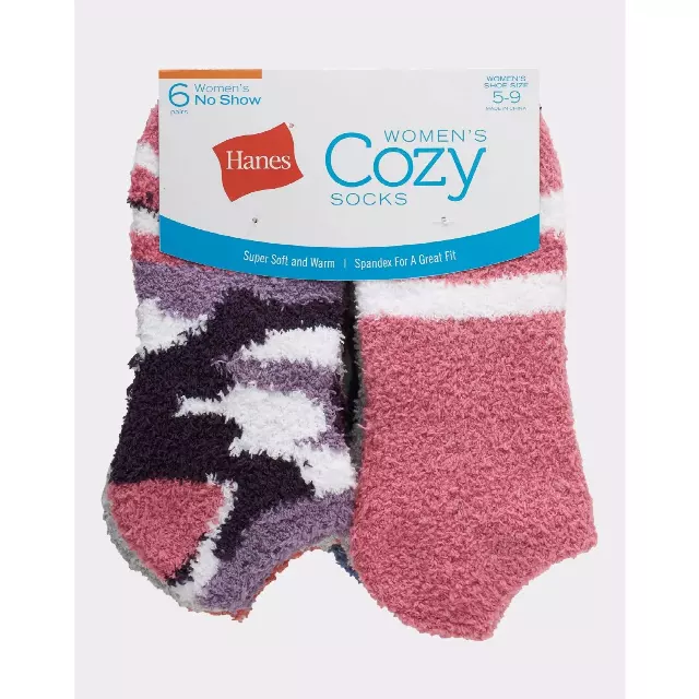 #6-H-4158 Women’s ‘Hanes’ Cozy Socks – $1.20 Per 6 Pair Pack (18 Packs)