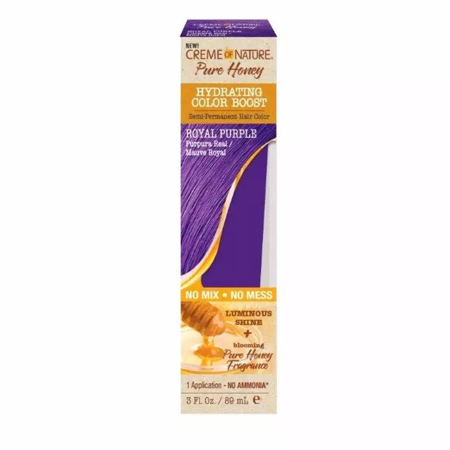 WHOLESALE CREME OF NATURE PURE HONEY HYDRATING COLOR BOOST 3 OZ - ROYAL PURPLE - 48 PIECE LOT