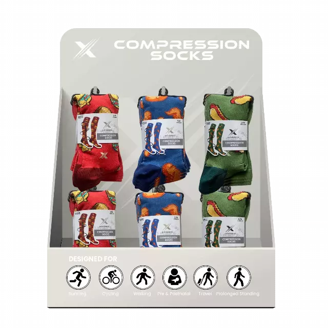 24-PAIRS COMPRESSION SOCKS WITH FREE DISPLAY · SKU XX-DISPLAY-VEL