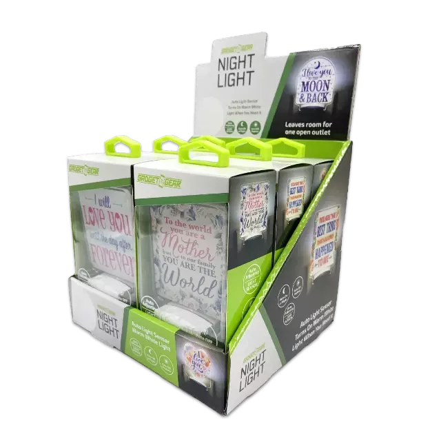 Auto On/Off Sensor Night Light AC Wall - 6 Pieces Per Retail Ready Display 25122