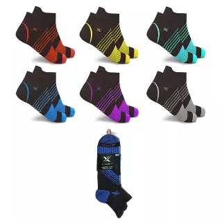 Ultra V-Striped Ankle Compression Socks (6-Pairs) — Small/Medium